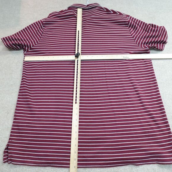 Polo Ralph Lauren Mens Polo Shirt 2XL Red Burgundy Striped Recent - Picture 6 of 12